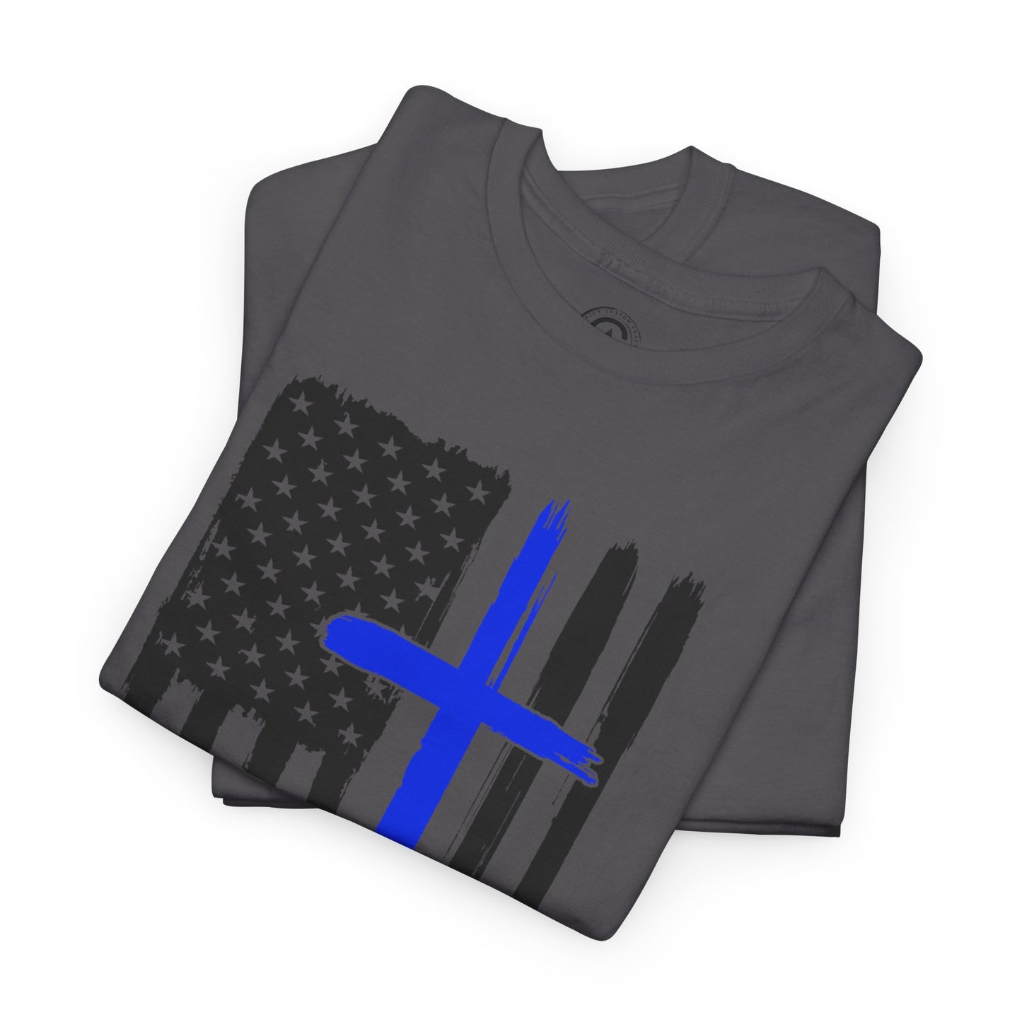 Thin Blue Line, Cross, Flag Graphic Tee, T-Shirt, Unisex Humor Shirt, Gifts for Friends, Casual Wear, law enforcement