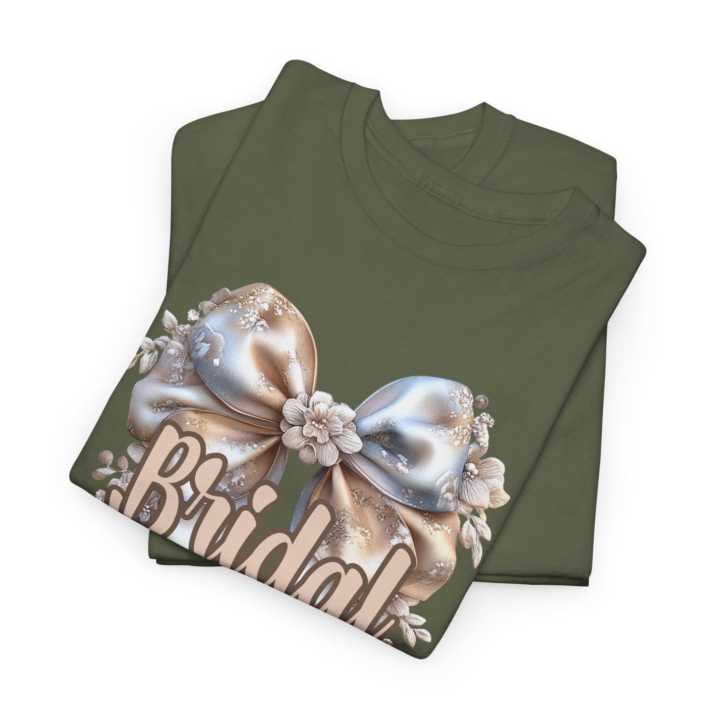 Bridal Party Bow Unisex Heavy Cotton Tee, Wedding Gift, Bridal Shower Tee, Engagement Outfit, Bachelorette Party Apparel