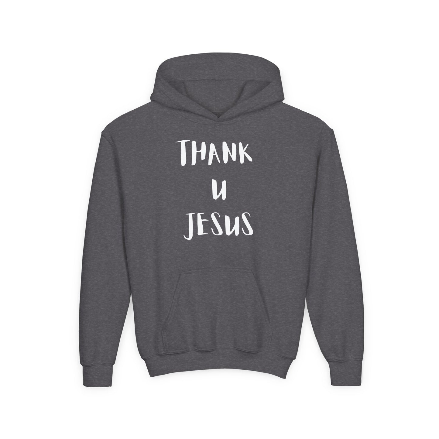 Thank you Jesus, John 3:16 Youth Heavy Blend Hooded Sweatshirt, Thank U Jesus Faith Hoodie, Christian Youth Apparel, Religious Gift for Teens, John 3:16 Inspired