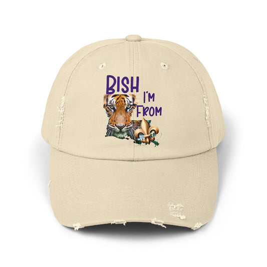 I'm from Louisiana, Unisex Distressed Cap, Baton Rouge, Tigers