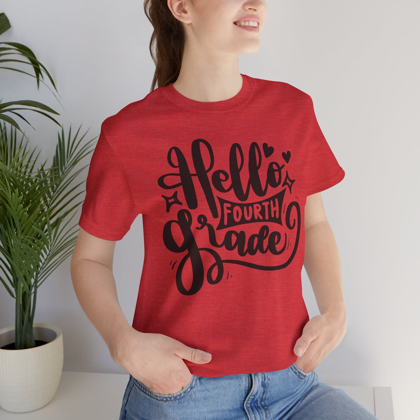 Hello Fourth Grade, Teacher Tshirt, Back to School