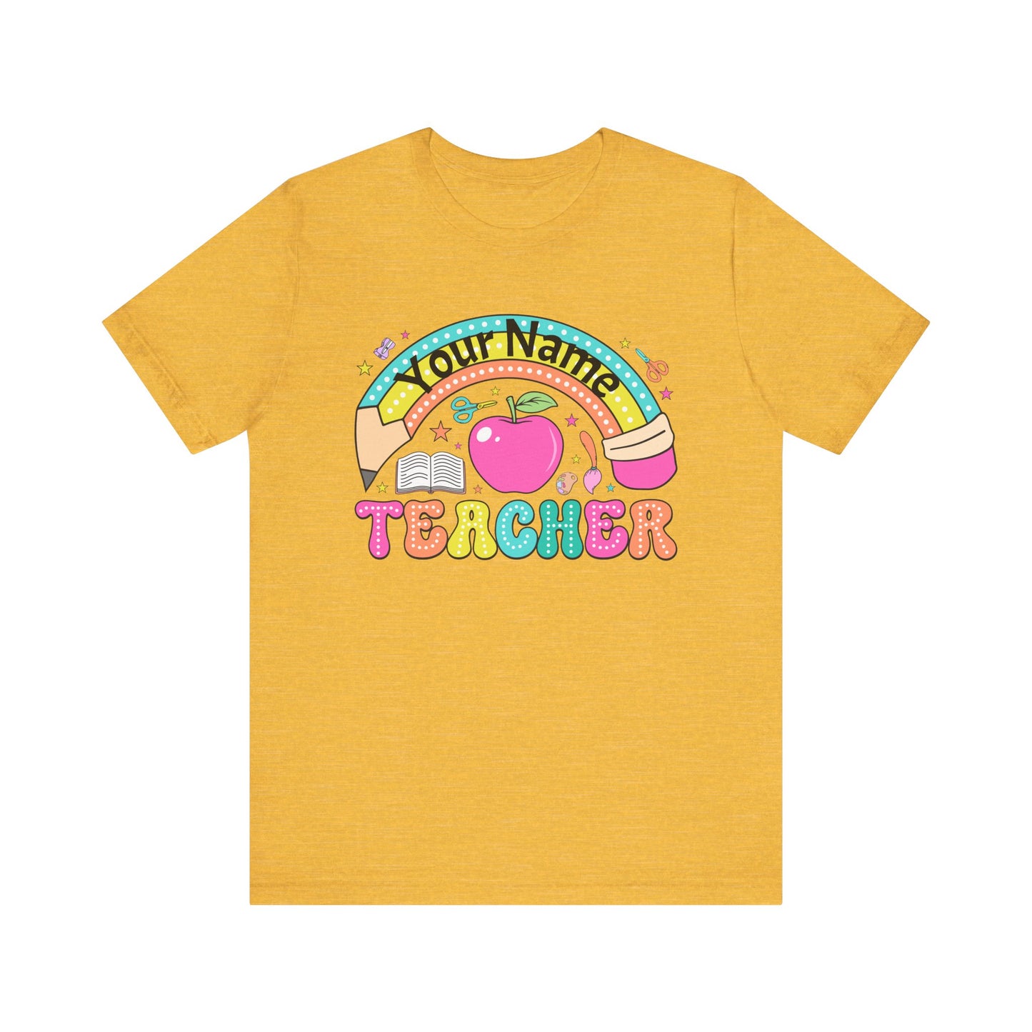 Personalized Teacher T-Shirt, Cute Teacher Gift, Back to School Shirt, Apparel, Custom Name Tee
