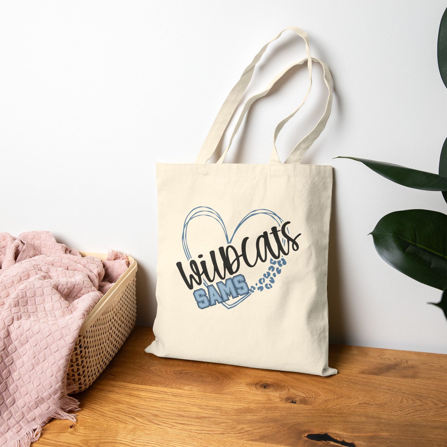 SAMS Wildcats Tote Bag, Eco-Friendly Shopping Bag, Custom Canvas Bag, School Spirit Tote, Gift for Teachers