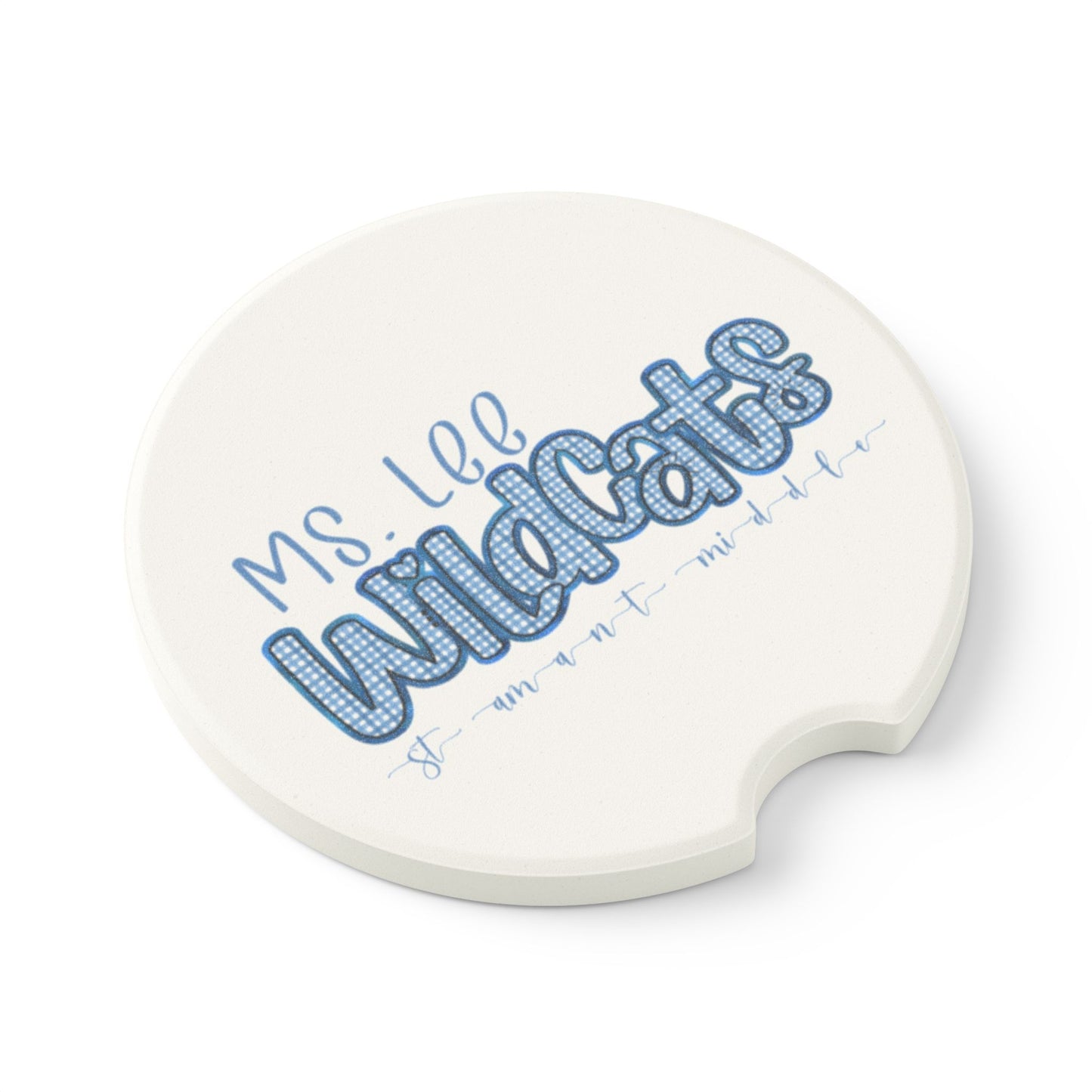 Personalized, St Amant Middle School Wildcats Soapstone Car Coaster | Vehicle Accessory, Car Gift, Home Decor, Unique Gift, Wildcat Pride