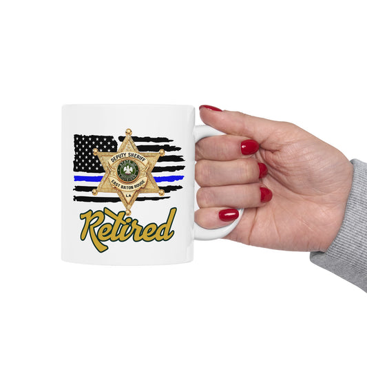 EBRSO DEPUTY Badge, Retired Deputy,  Custom Ceramic Mug, Sheriff Office Coffee Cup, Law Enforcement Gifts, Personalized Mug for Deputies, Unique Gift for Holidays
