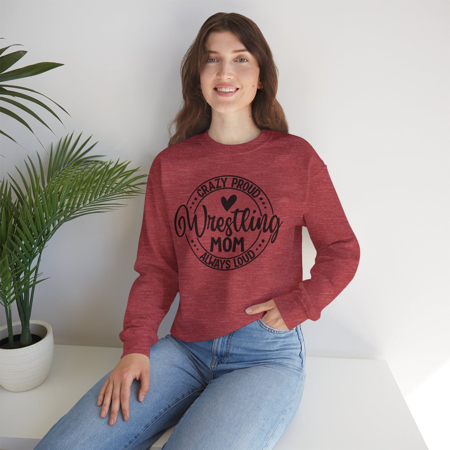Crazy Loud Wrestling Mom Sweatshirt | Unisex Crewneck | Game Day Apparel, Sports Hoodie, Relaxed Fit, Fan Gear,