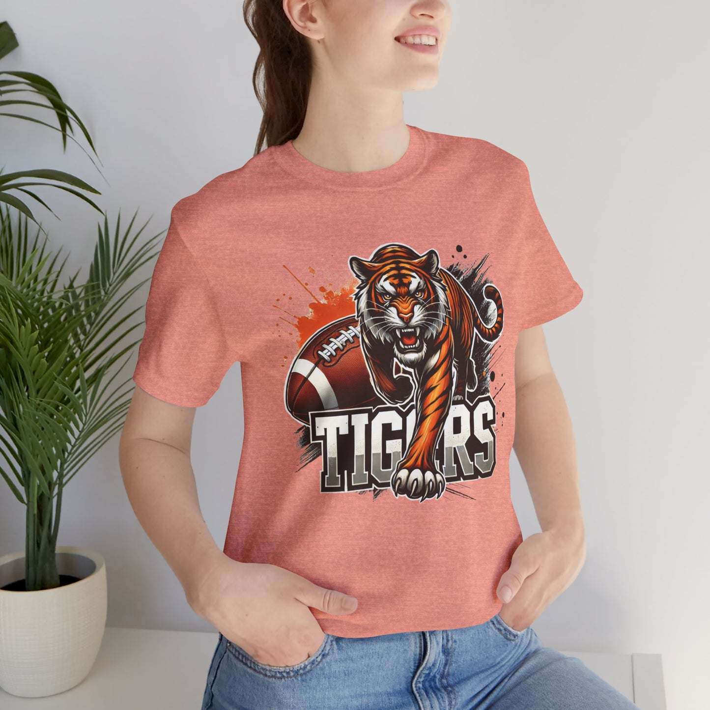 Tigers Football Tee - Unisex Short Sleeve Shirt, Sports Fan