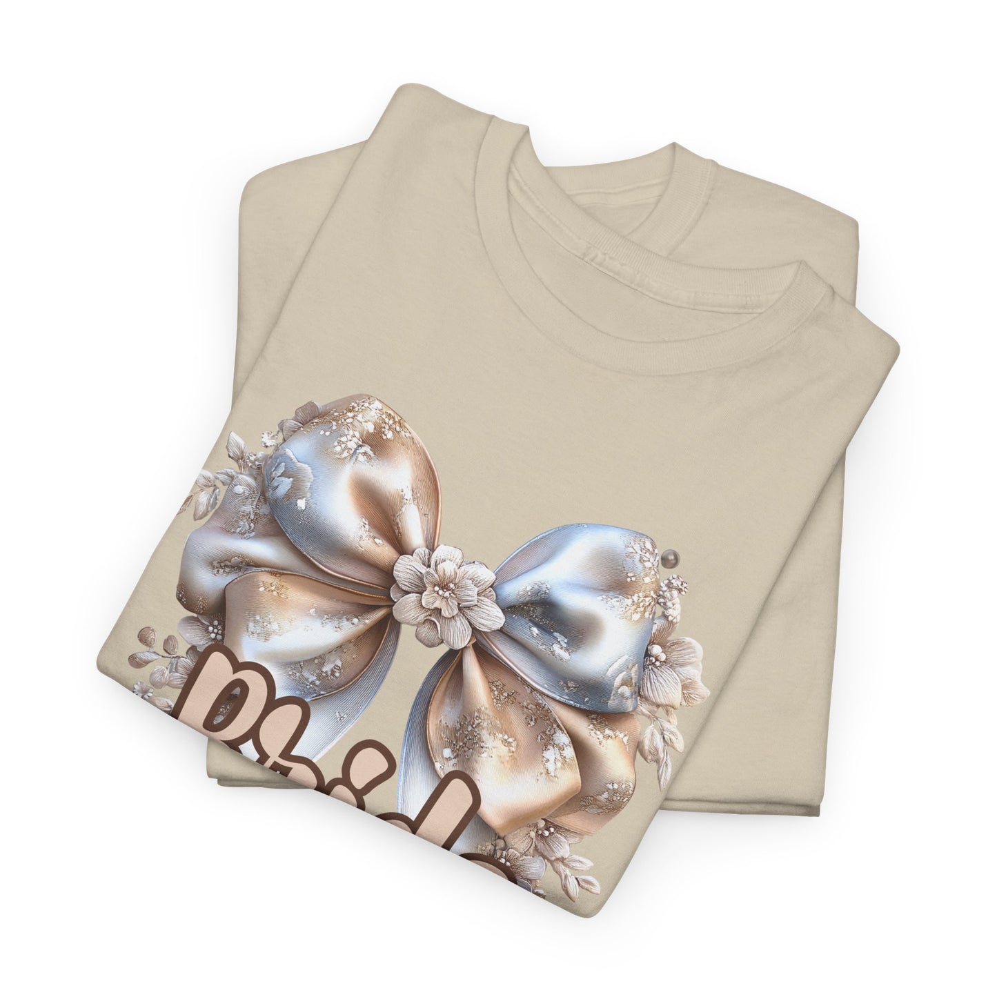 Bride Bow Unisex Heavy Cotton Tee, Wedding Gift, Bridal Shower Tee, Engagement Outfit, Bachelorette Party Apparel