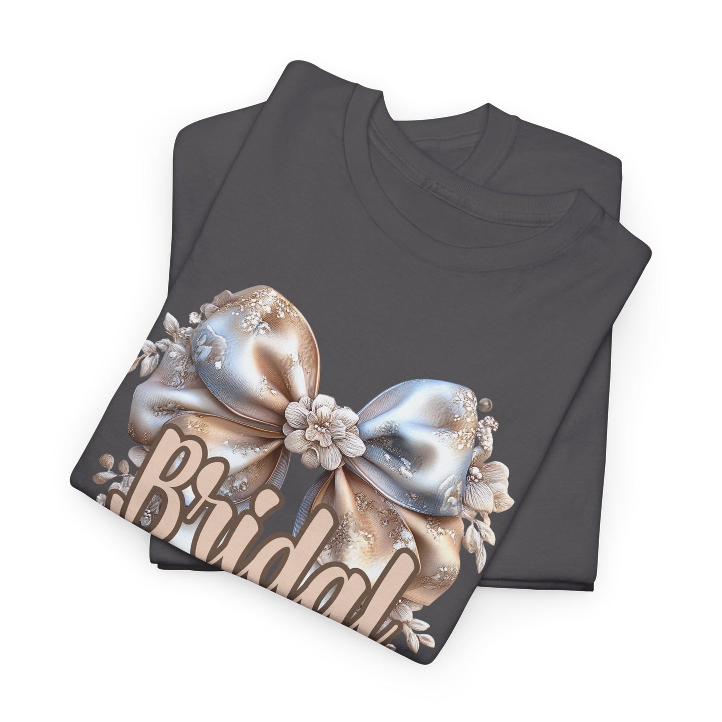 Bridal Party Bow Unisex Heavy Cotton Tee, Wedding Gift, Bridal Shower Tee, Engagement Outfit, Bachelorette Party Apparel