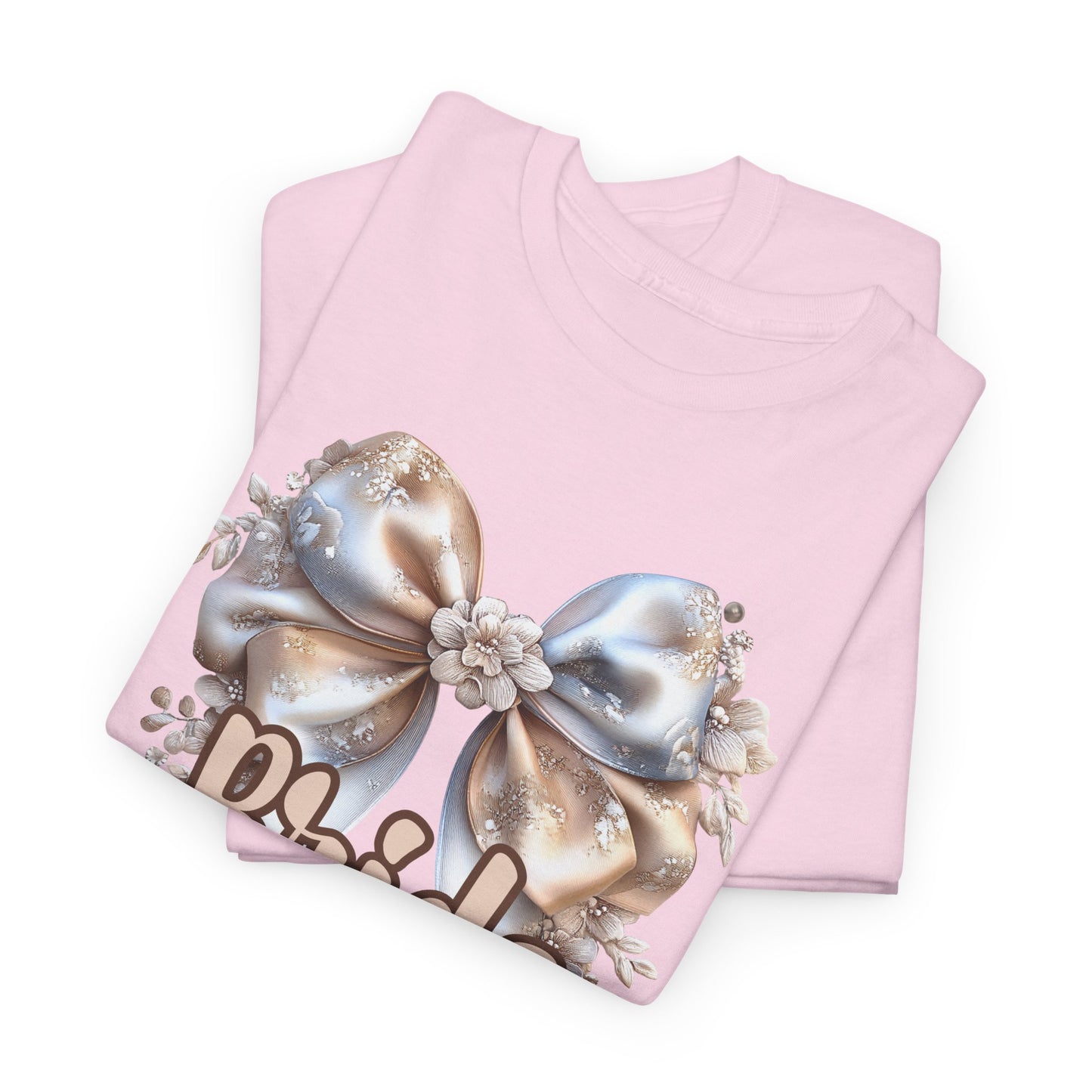 Bride Bow Unisex Heavy Cotton Tee, Wedding Gift, Bridal Shower Tee, Engagement Outfit, Bachelorette Party Apparel