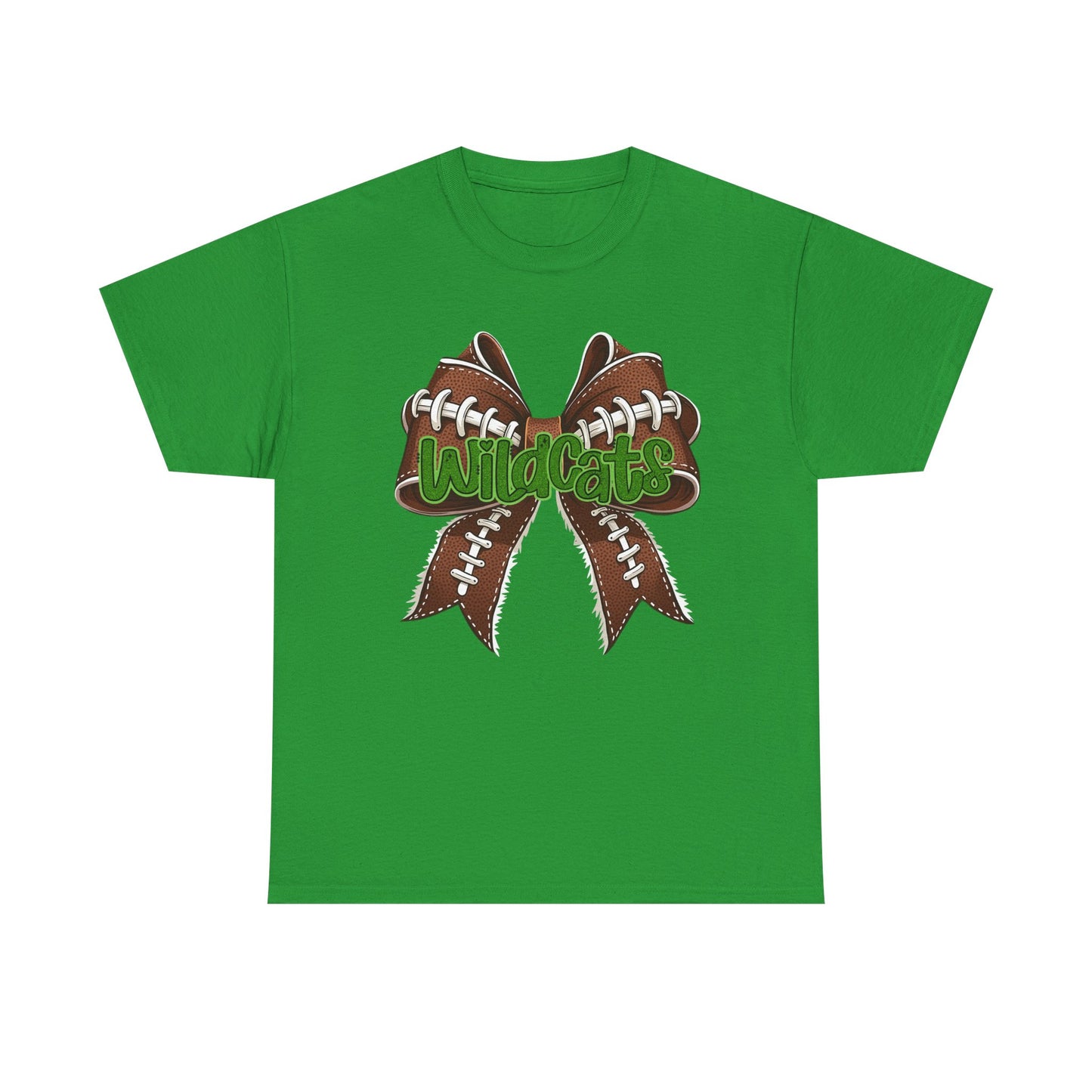 Wildcats Football Bow Unisex Heavy Cotton Tee | Sportswear, Team Spirit, Casual Wear, Gifts for Fans, Game Day Outfit