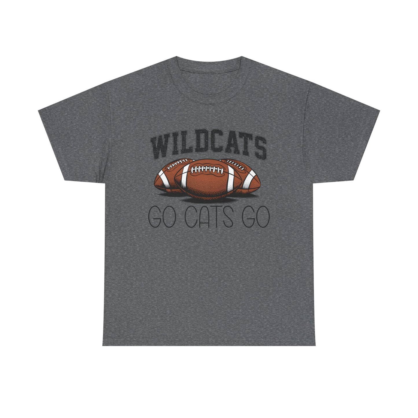 Wildcats Football Spirit Tee - Unisex Heavy Cotton T-Shirt for Fans, Game Day, Tailgating, Sports Events, Gift for Her/Him