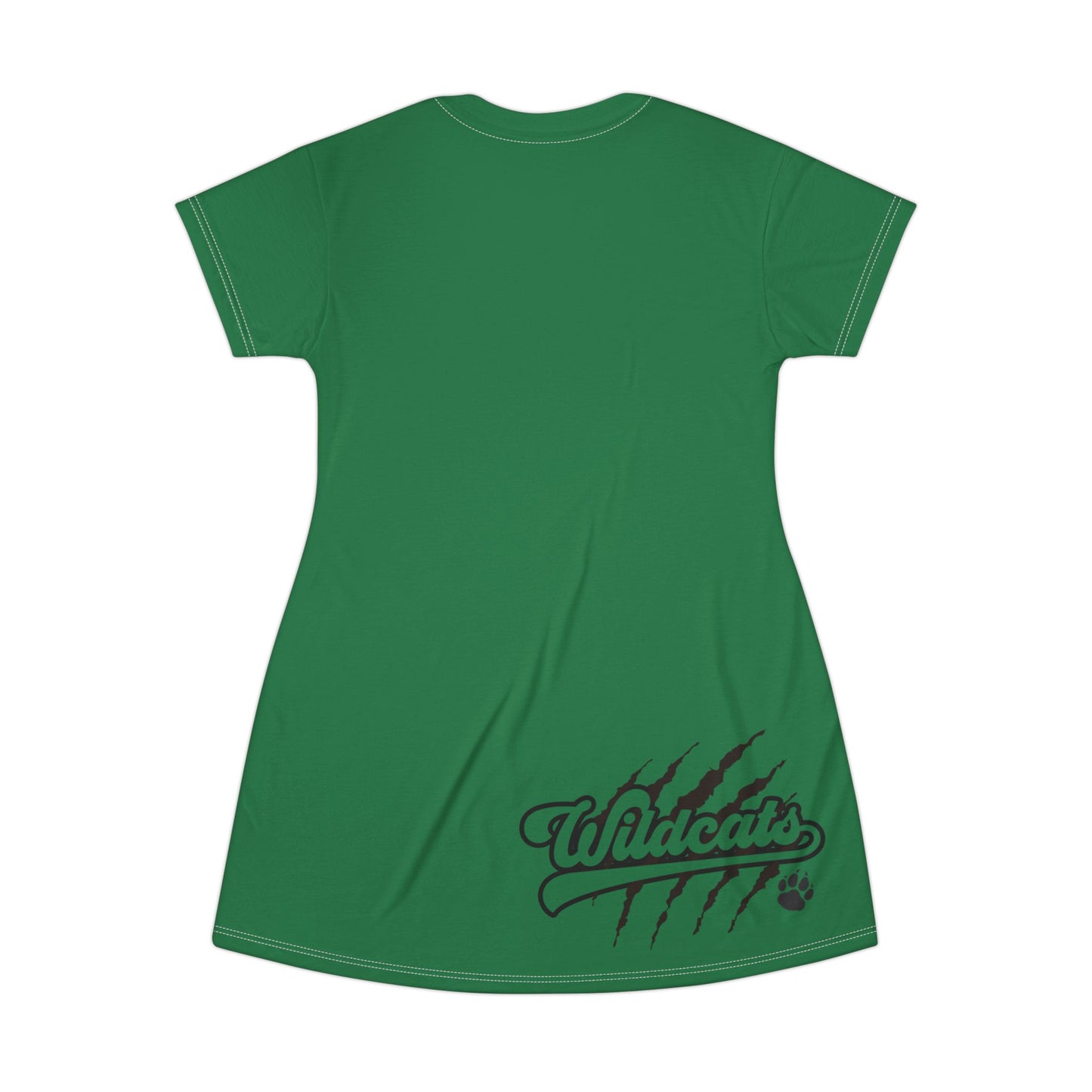 Green  Wildcats Graphic T-Shirt Dress, Cute Casual Dress,  Summer Fashion, Gift for Her, Game Day Outfit