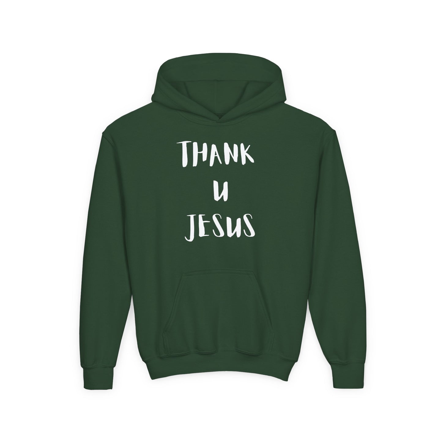 Thank you Jesus, John 3:16 Youth Heavy Blend Hooded Sweatshirt, Thank U Jesus Faith Hoodie, Christian Youth Apparel, Religious Gift for Teens, John 3:16 Inspired