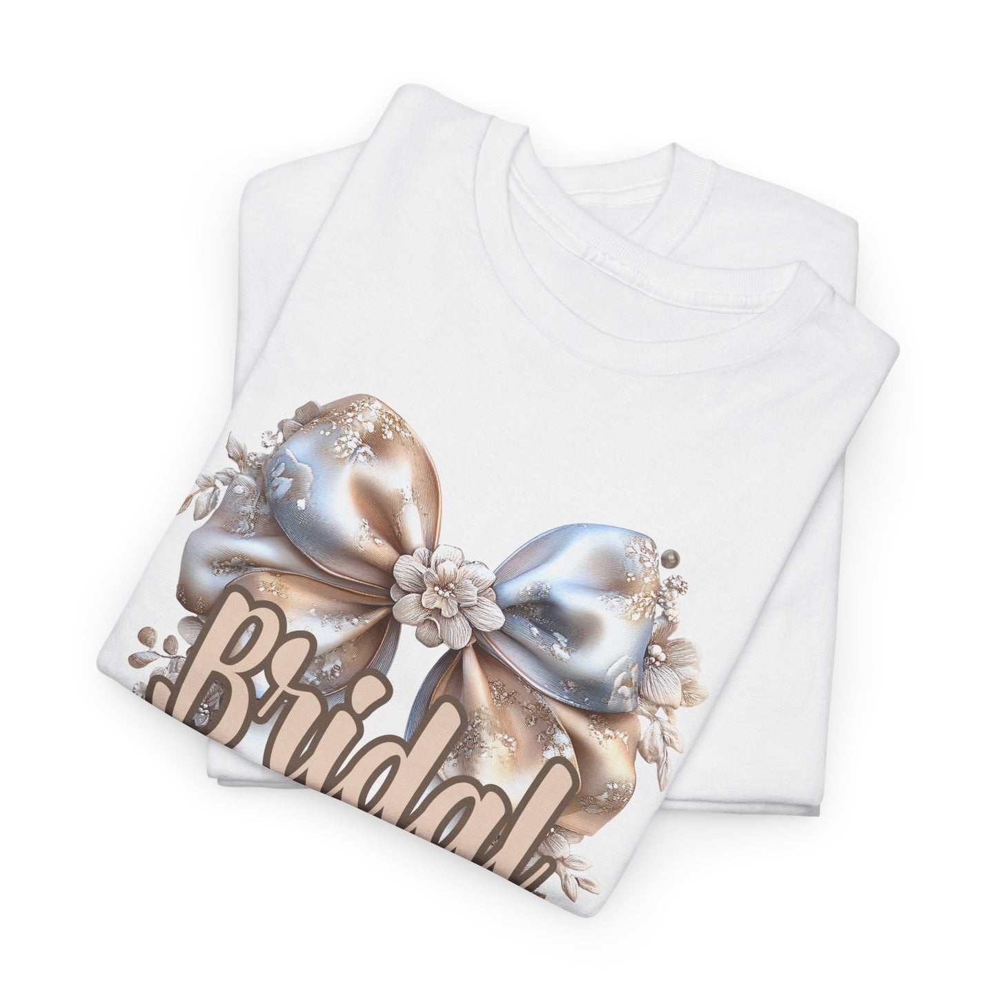 Bridal Party Bow Unisex Heavy Cotton Tee, Wedding Gift, Bridal Shower Tee, Engagement Outfit, Bachelorette Party Apparel
