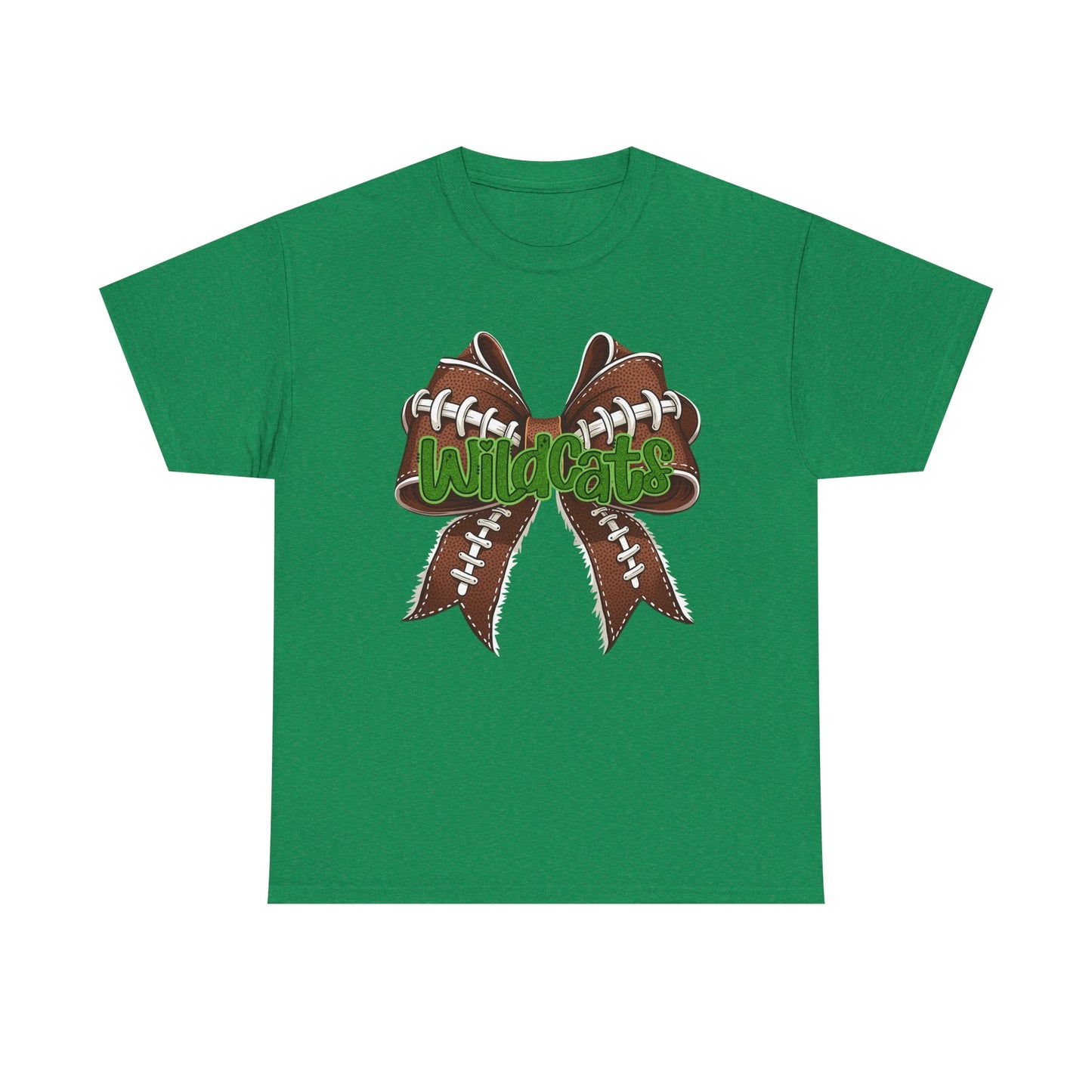 Wildcats Football Bow Unisex Heavy Cotton Tee | Sportswear, Team Spirit, Casual Wear, Gifts for Fans, Game Day Outfit