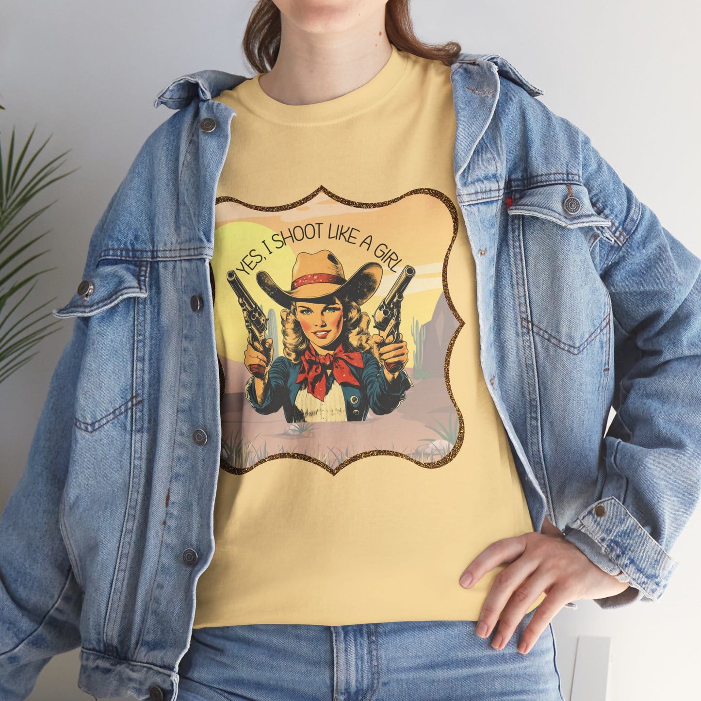 Personalized, Western Style Graphic Tee - "Yes, I Shoot Like A Girl", Cowgirl Shirt, Gift for Her, Feminist Apparel, Casualwear, Rodeo Outfit