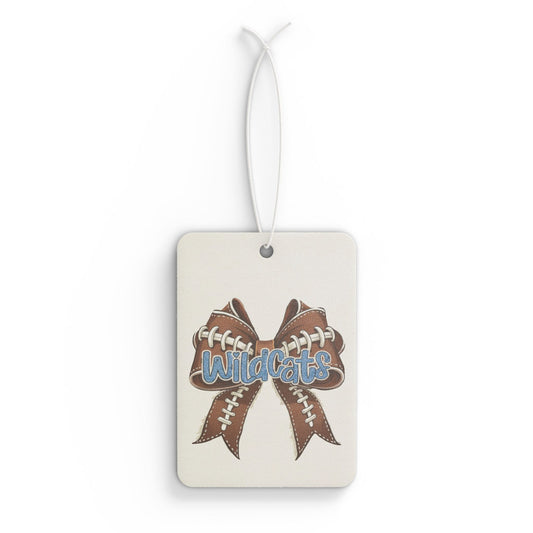 Blue Glitter Wildcats, Football Bow Car Air Freshener with Custom Design, Cute Home Fragrance Tag, Unique Gift for Car Lovers,