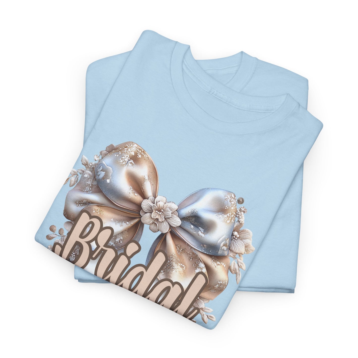Bridal Party Bow Unisex Heavy Cotton Tee, Wedding Gift, Bridal Shower Tee, Engagement Outfit, Bachelorette Party Apparel