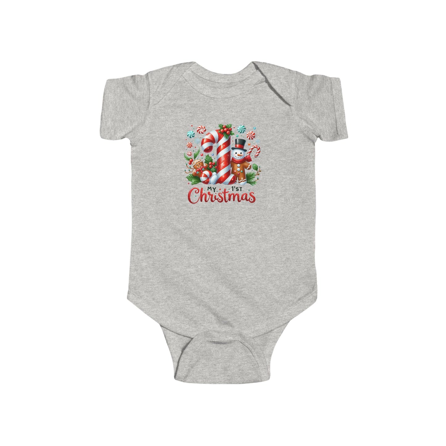 Christmas Infant Bodysuit, Cute Holiday Baby Outfit, Newborn First, 1st Christmas