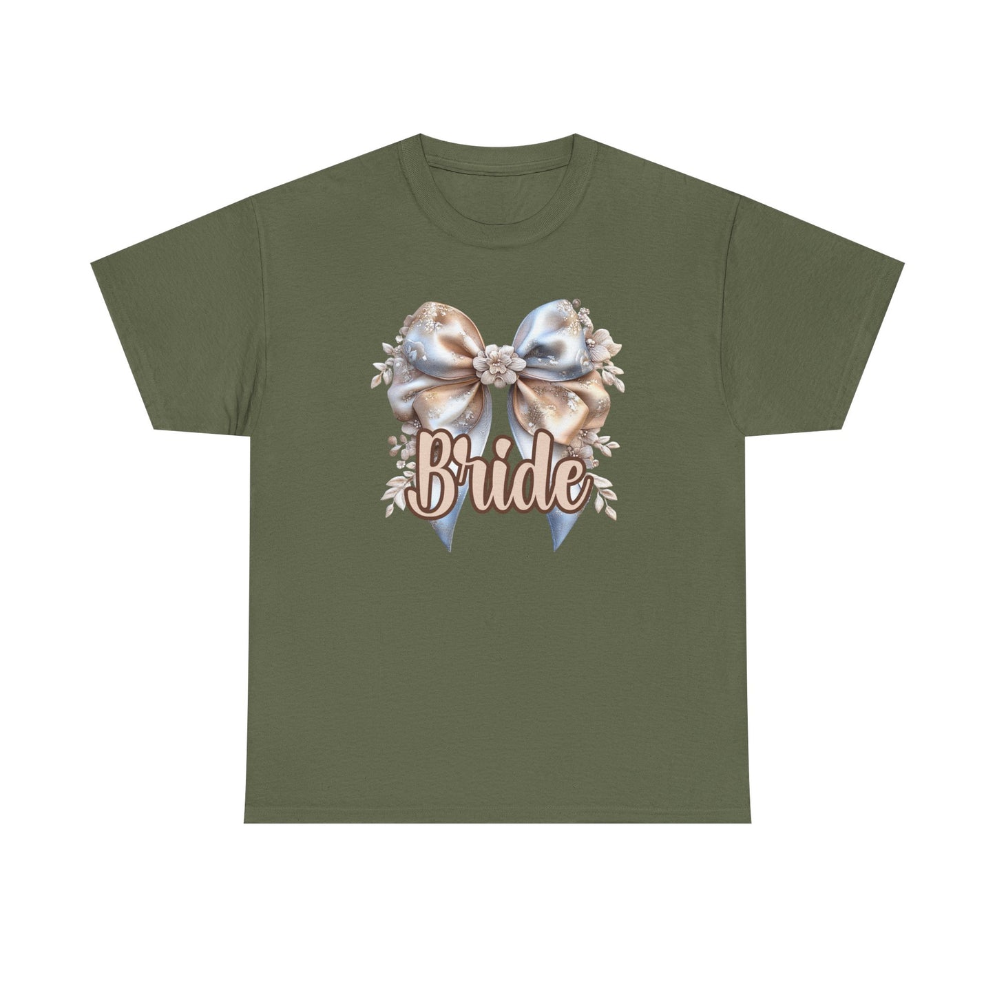 Bride Bow Unisex Heavy Cotton Tee, Wedding Gift, Bridal Shower Tee, Engagement Outfit, Bachelorette Party Apparel