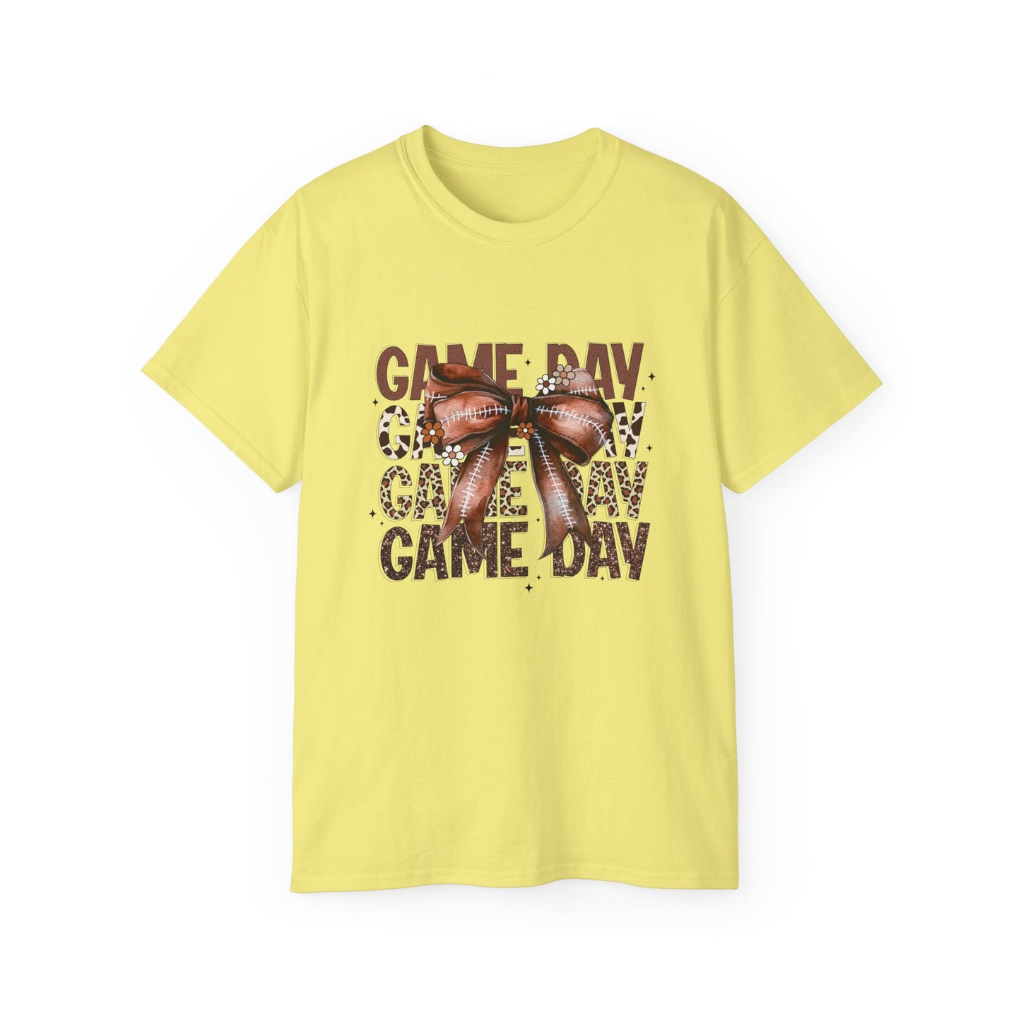 LSU Gold Day, Game Day with a Bow Football Tee, Cute Football T-Shirt, Gift for Sports Lovers, Unique Football Apparel, Casual Everyday Wear
