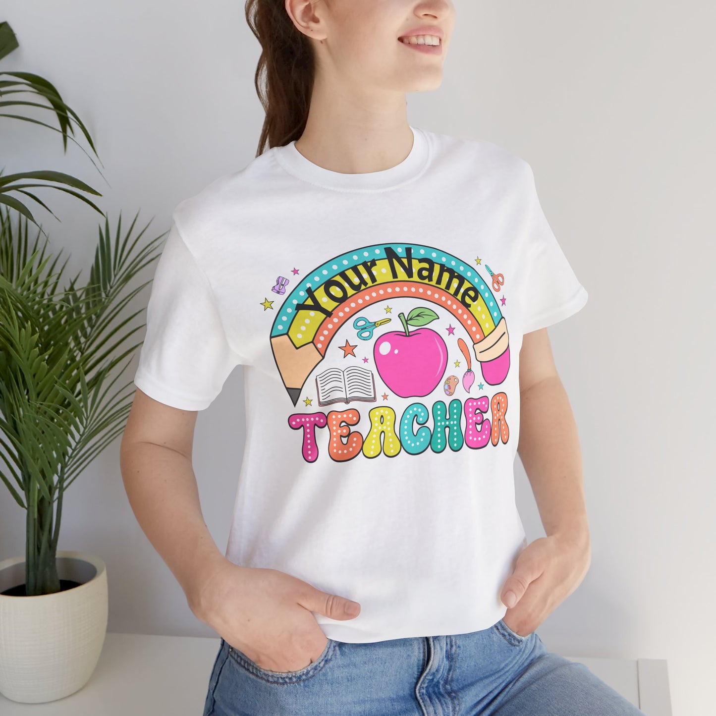 Personalized Teacher T-Shirt, Cute Teacher Gift, Back to School Shirt, Apparel, Custom Name Tee