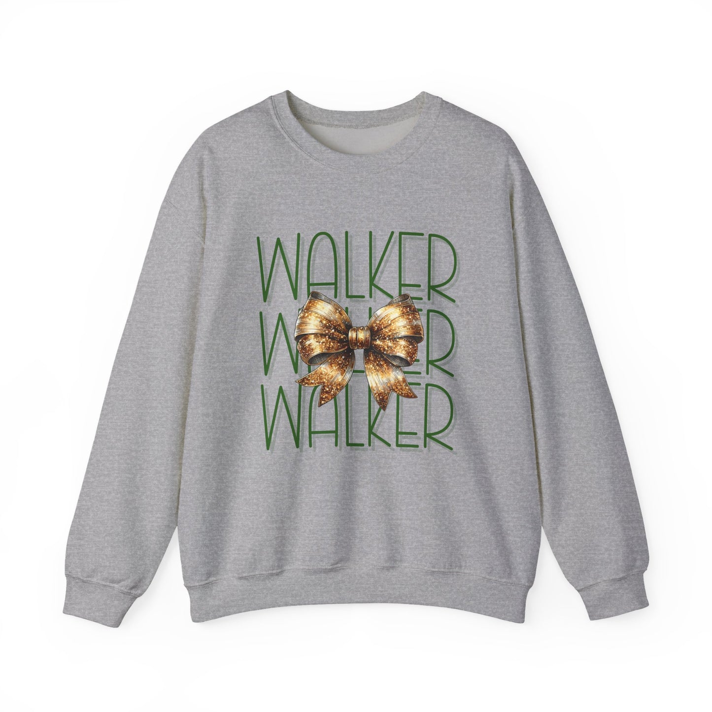 Stylish Crewneck Sweatshirt with Bow Design, Walker, Louisiana, Wildcats, Stacked Walker