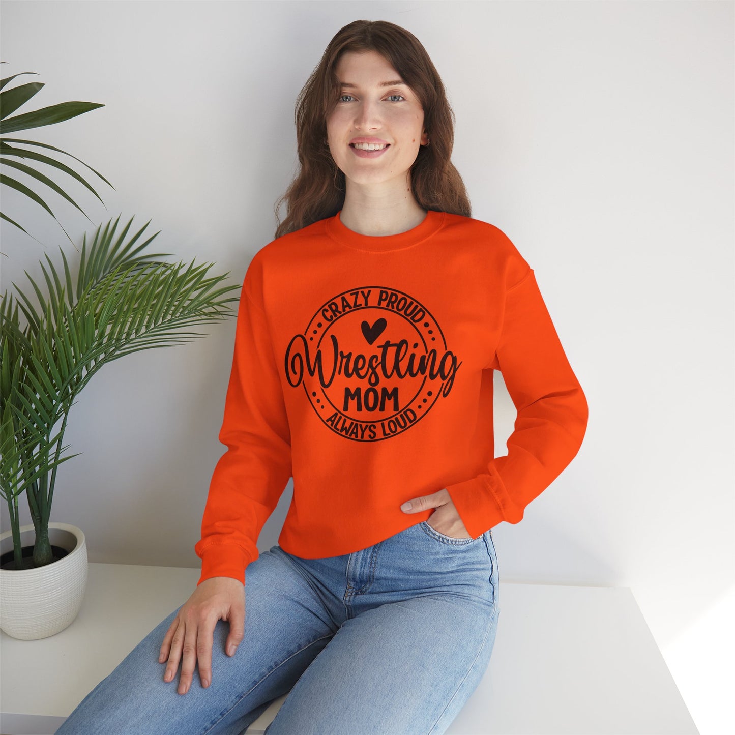 Crazy Loud Wrestling Mom Sweatshirt | Unisex Crewneck | Game Day Apparel, Sports Hoodie, Relaxed Fit, Fan Gear,