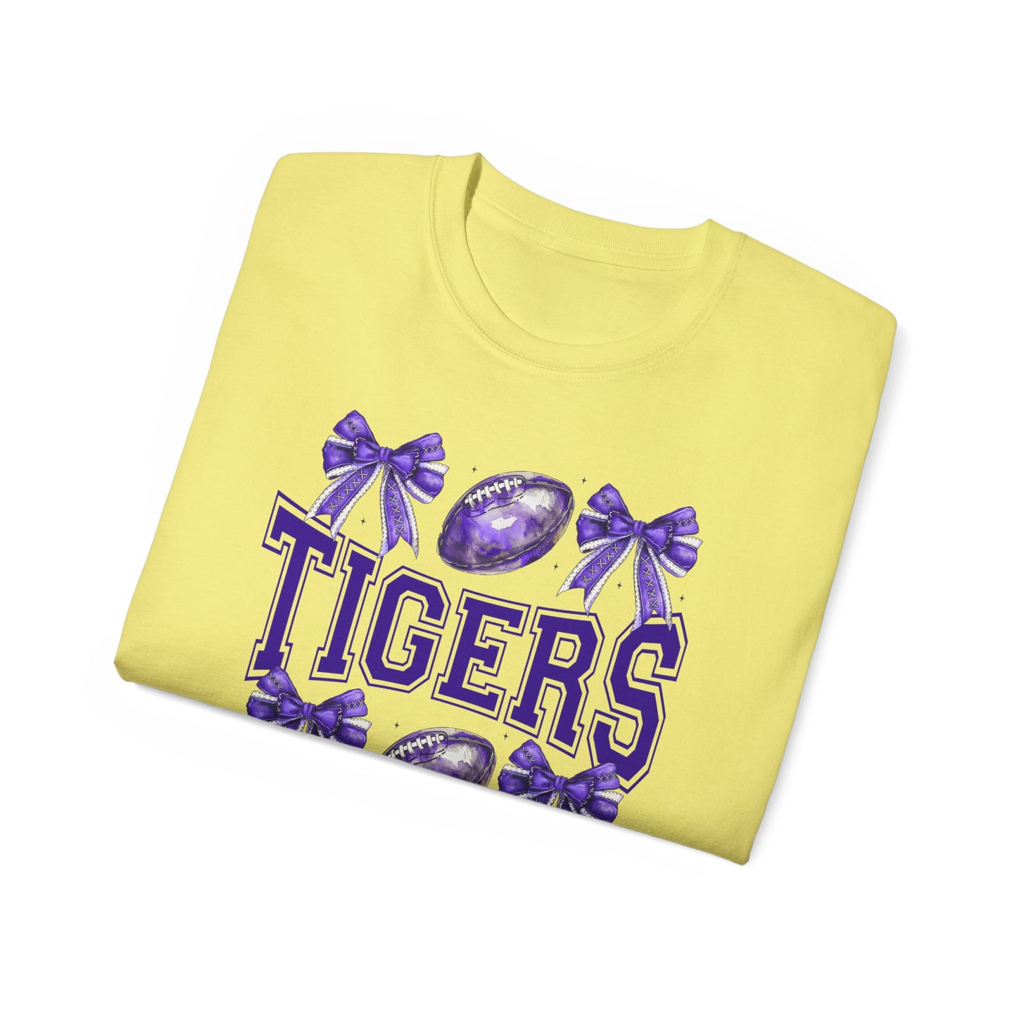 LSU Gold Day, Tigers, Bows, Football Tee, Cute Football T-Shirt, Gift for Sports Lovers, Unique Football Apparel, Casual Everyday Wear