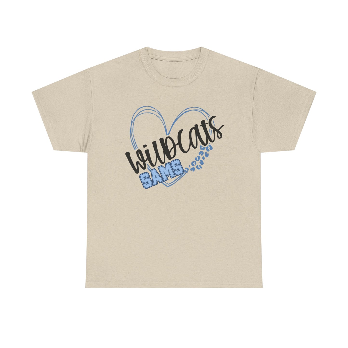 SAMS Wildcats Love Unisex Tee, Cute Cotton Shirt, School Spirit Apparel, Family Gatherings, Casual Wear, Gift for Students, Personalized Designs