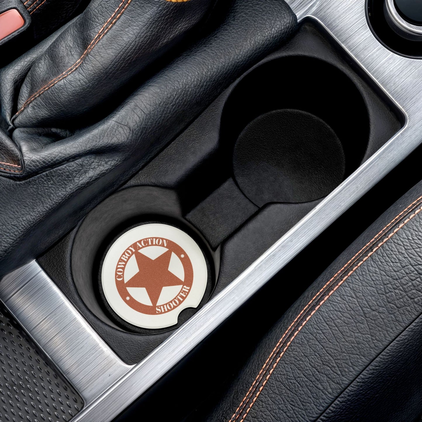 Cowboy Action Shooter Coasters, Car Coasters, Louisiana Gifts, Custom Car Accessories, Home Decor, Auto Interior Decor