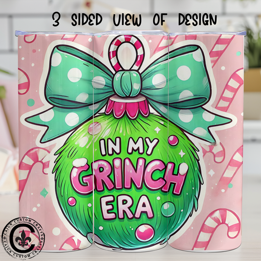 In my Grinch Era, Christmas, 20oz Stainless tumbler