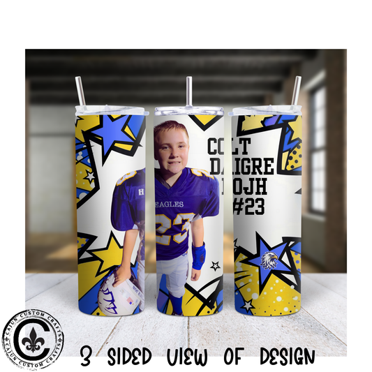 Personalized, Football Player, Band Player, Cheerleader, Dancer, ETC 20 oz skinny tumbler