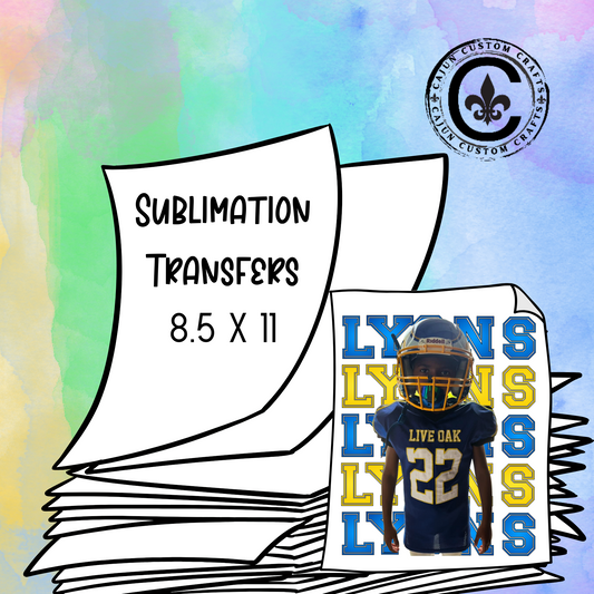 Personalized Live Oak Football player Sublimation Transfer Sheets, with Your Player's Picture
