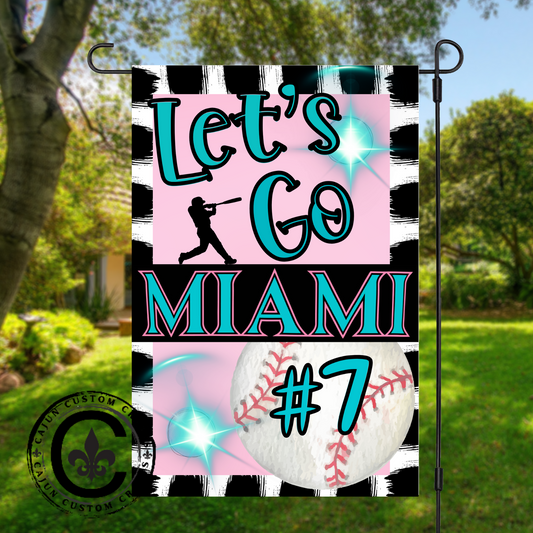 Personalized, Miami Rec Team, yard, flag, sign 12x18