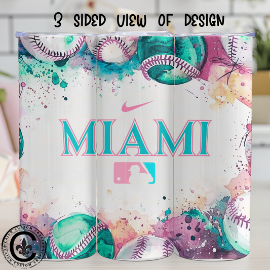 Miami Rec Ball team, 20 oz tumbler, style 2