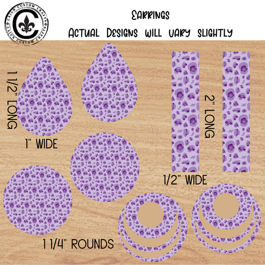 Purple, Leopard Print Earrings