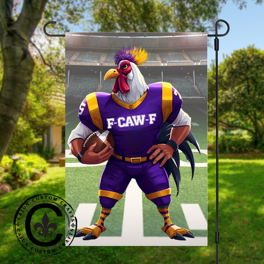 F-CAW-F Football Rooster Yard Flag