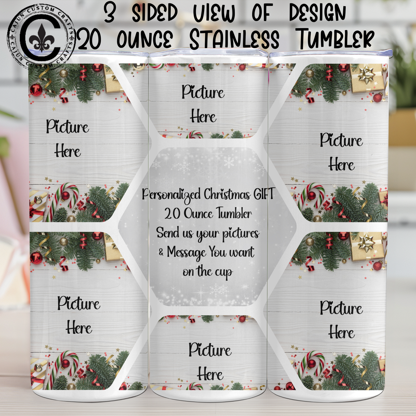 Personalized Gift, 20 ounce Tumbler, Your Pictures, Names, Sayings, Any Holiday, Birthday, Mother's Day, Father's Day, Christmas, Bridal Party, BFFs, Grandparent, Memorial