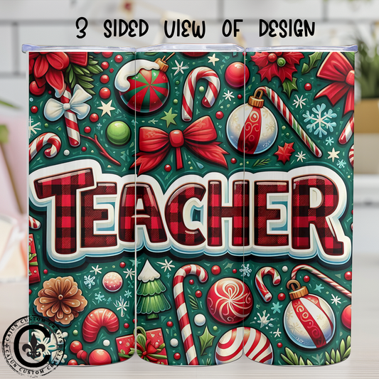 Blue, Floral, Teacher 20 ounce stainless tumbler, teacher gift, school, Christmas