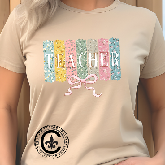 Teacher, Floral, Back to school, Tshirt