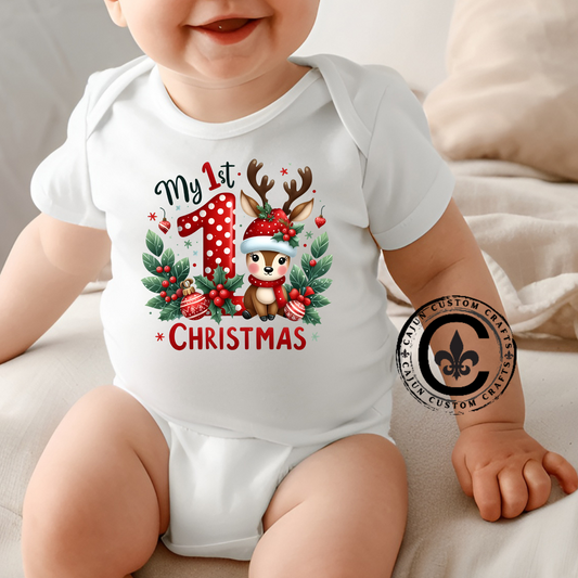 My 1st Christmas Infant Bodysuit, Baby Christmas Outfit, First