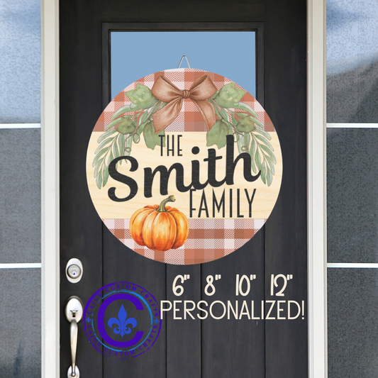 Personalized Family Name Door Wood Sign, Rustic Home Decor, Kitchen Wall Art, Housewarming Gift, Family Name Plaque