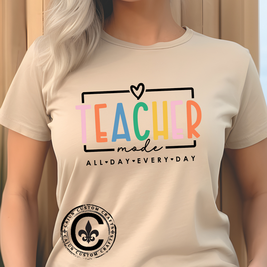 Teacher Mode, Back to School, Bella, Tshirt