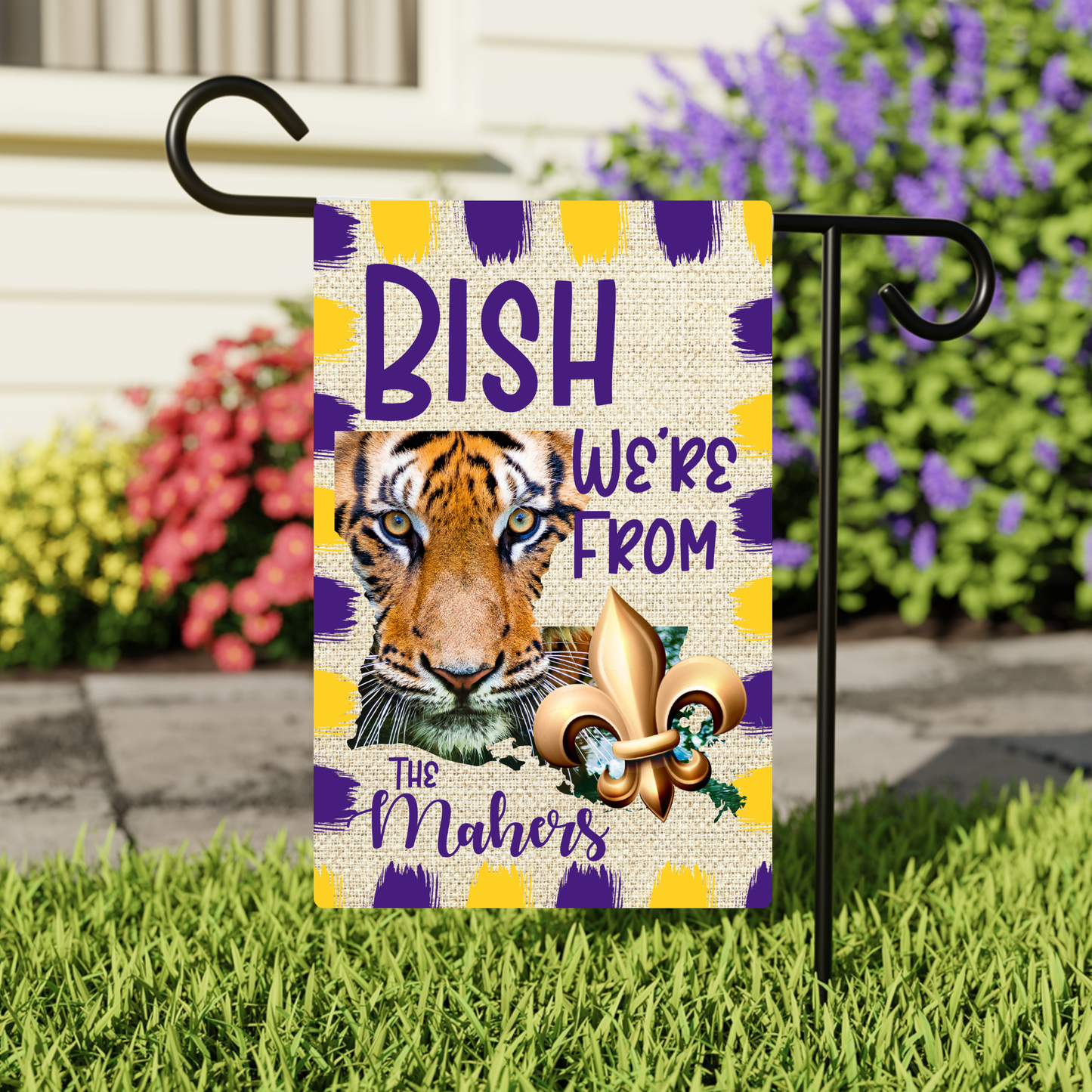 Personalized Yard Flags, 12x18, Burlap or Polyester