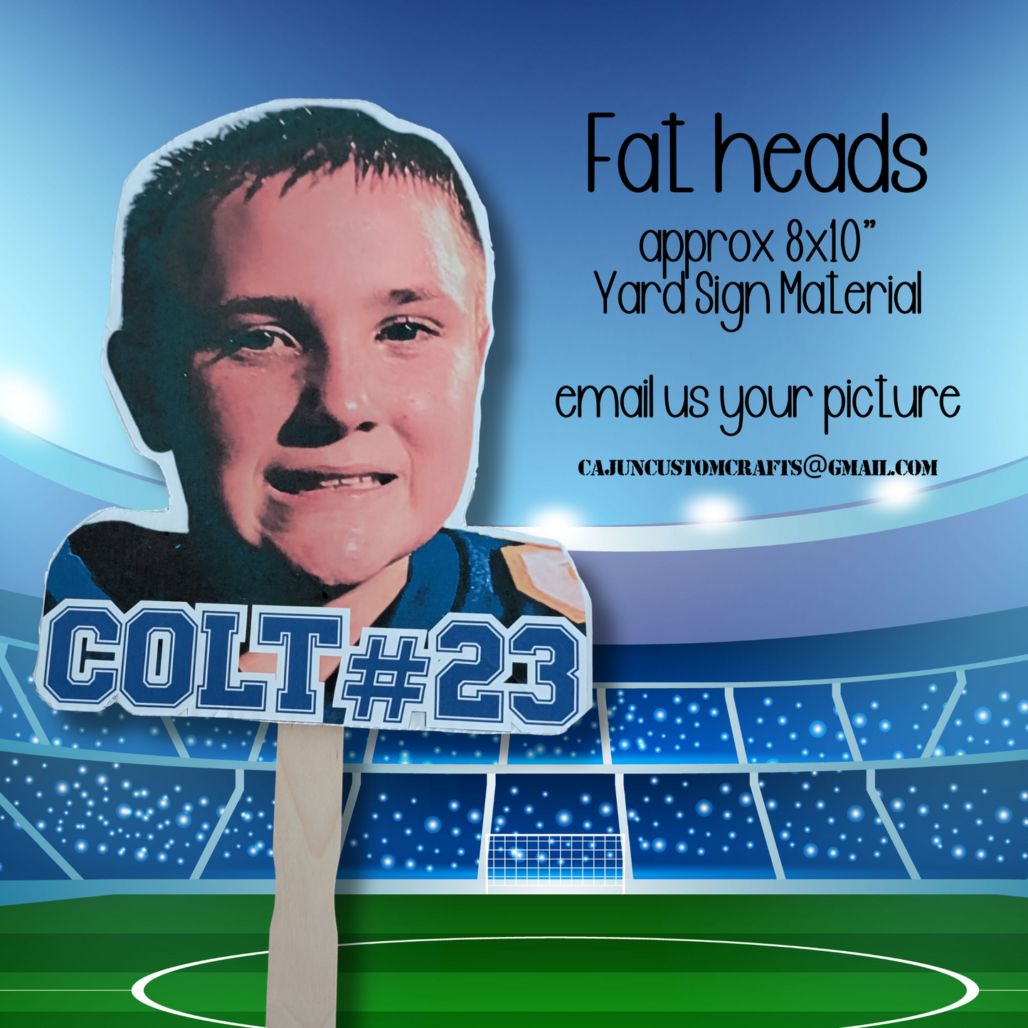 Personalized Fat Heads - Head on a Sign, Corrugated Yard Sign Material