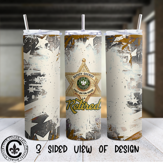 EBRSO Retired, Badge, Flag, Sheriff's Deputy, 20oz tumbler