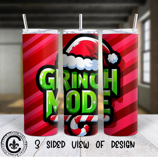 Grinch Mode, 20oz tumbler, christmas