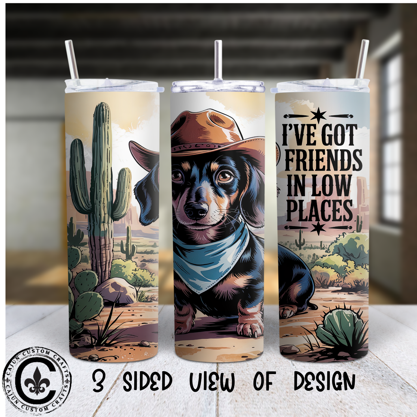 Country, Weiner Dog, Friends in Low Places, 20oz tumbler